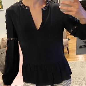 Tory Burch long sleeve peplum blouse